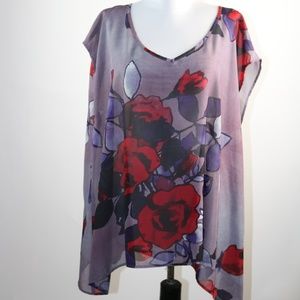 Show Me Your Mumu Floral Print Semi Sheer Tunic